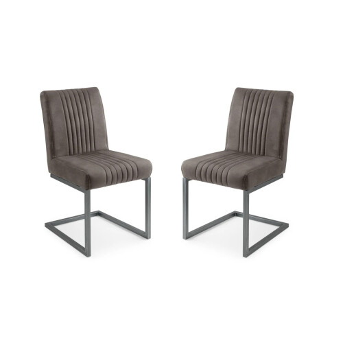 Set Of 2 Brooklyn Dining Chairs - Charcoal Grey 1