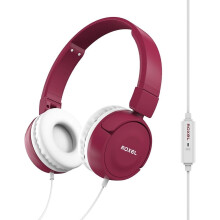 Roxel RX110 Powerful Bass Lightweight Wired Foldable Headphones with Mic, Red