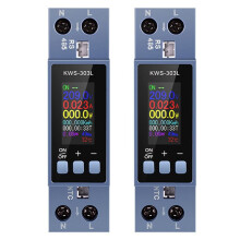 2X LED Digital Meter Din Rail Mount Voltmeter Ammeter Wattmeter AC 100-290V with RS485 KWh Power Meter