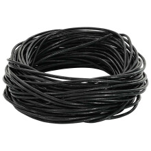 vidaXL Leather Cord Black Ø2 mm x 5 m Leather
