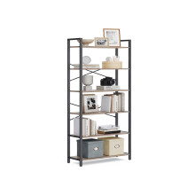 6-Tier Bookshelf - Steel Frame - Special Walnut and Black - Freestanding Design for Living Room, Bedroom, Home Office