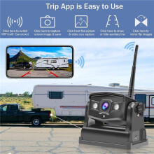2X Wireless Backup Camera, WiFi Rear/Front View Camera Rechargeable Battery for Trailer/Truck/Fifth Wheels/RV