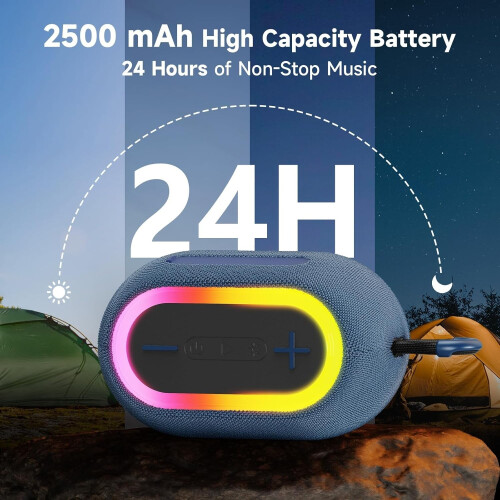 NEW - JYX Portable Bluetooth Speaker with 360 Stereo Sound, Bluetooth 5.3 2
