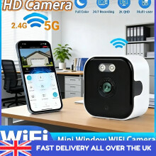 Window Security Camera WiFi 2.4/5GHz 3MP Full Color Night Vision Indoor Mount Uk