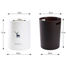 Shake Cover Double-Layer Nordic Household Trash Can Kitchen Living Room Bedroom Storage Bucket(Black)