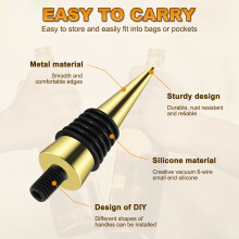 10 Pieces Blank Bottle Stopper with Threaded Post Metal Wine Stopper Inserts Set Hardware for Wood Turning DIY Project