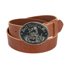CTM Men's Bridle Belt with Don't Tread on Me Buckle (2 Buckle Set)