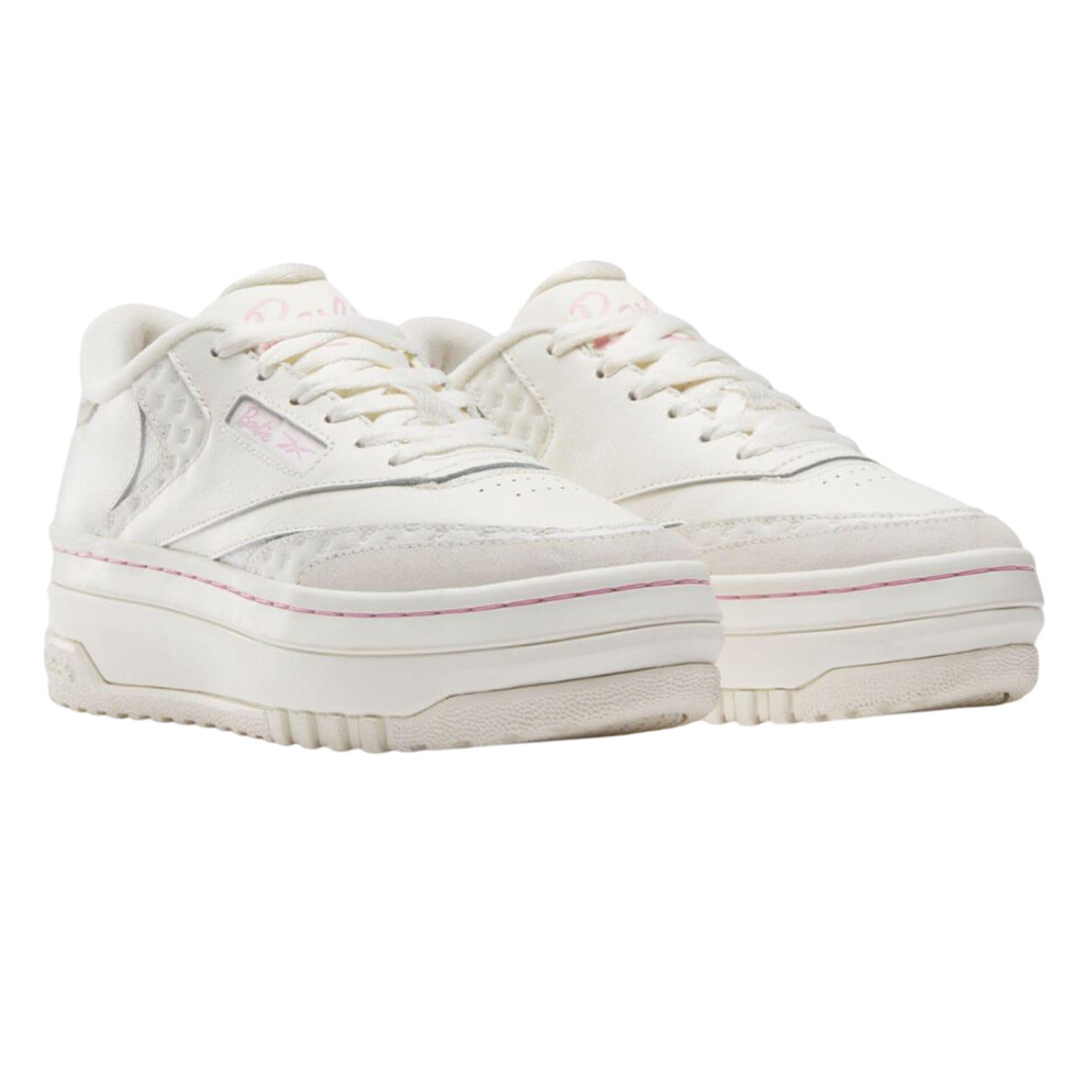 Reebok (5.5 Uk, White/Pink) Womens/Ladies X Barbie Club C Leather Trainers