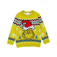 (9-10 Years, Green) The Grinch Childrens/Kids Knitted Christmas Jumper
