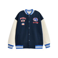 (6-7 Years, Blue) Sonic The Hedgehog Boys Racing Team Varsity Jacket