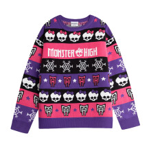 (M, Multicoloured) Monster High Womens/Ladies Skull & Snowflake Christmas Jumper