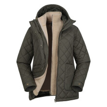 (14 UK, Khaki Green) Mountain Warehouse Womens/Ladies Nebraskan Borg 3 in 1 Padded Jacket