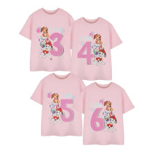 (4 Years, Pink) Paw Patrol Girls Short-Sleeved Birthday T-Shirt