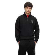 (M, Black) Hugo Boss Mens Dangula Logo Quarter Zip Sweatshirt
