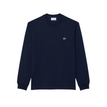 (XXL, Navy) Lacoste Mens Crocodile Print Cotton Regular Long-Sleeved T-Shirt