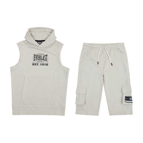 (M, Silver Cloud) Everlast Boys Sweatshirt and Shorts Set