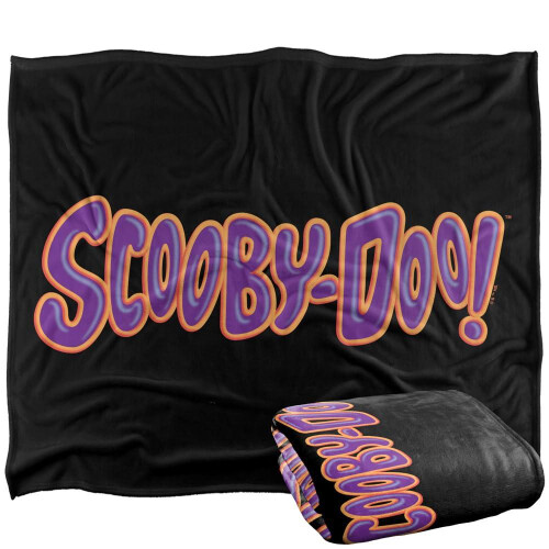 Scooby Doo (152cm x 127cm, Black/Pink) Scooby Doo Logo Supersoft Blanket 1
