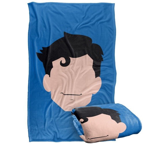 Superman (152cm x 127cm, Multicoloured) Superman Face Soft Touch Blanket 1