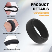8Mm Popular Black Men Silicone Cool Rings Women Rubber Wedding Ring Environmental Sports Ring #8