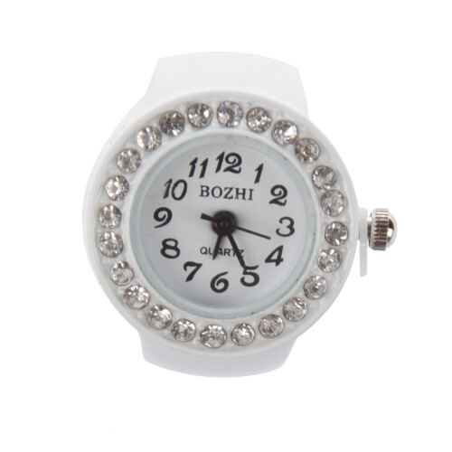 Vingerringhorloge Chique Wit Strass voor Dames 2