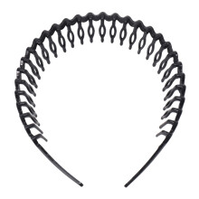 Frau Kunststoff Zaehne Kamm Hairband Haar Hoop Stirnband Schwarz