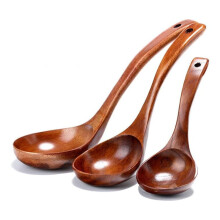 Holzkellen-LöFfel-Set, Suppenkelle mit Langem Griff, für Topf und SchüSsel, Antihaftbeschichtetes HolzlöFfel-Set zum Kochen, Servierkellen