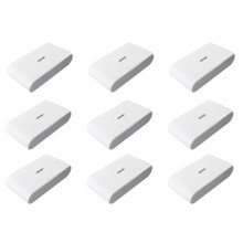 9pcs 433MHz Wireless Vibration Glass Break Detector, Adjustable Sensitivity, Compatible with Alarm Systems White