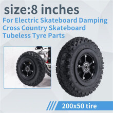 2X Achterwiel 8 Inch 200X50 Luchtbanden voor Elektrische Skateboard Demping Country Skateboard Tubeless Banden Onderdelen