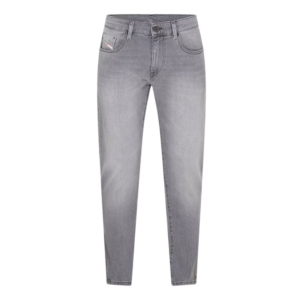 Diesel (33R, Grey) Mens Denim 5 Pockets Straight Leg Jeans