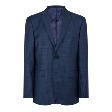 (46 in, Dark Blue) Ted Baker Mens Plaid Notch Neck Suit Jacket