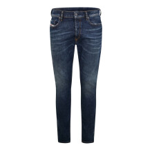 (30R, Dark Blue/Denim) Diesel Mens Mid Rise Straight Leg Jeans