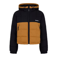 (12 UK, Black/Wheat) Timberland Womens/Ladies Hooded Cropped Puffer Jacket