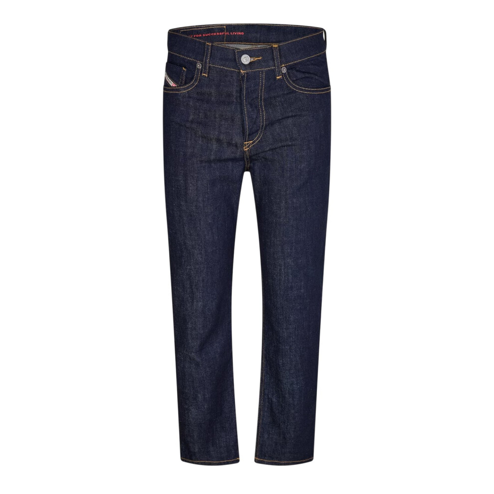Diesel (27R, Blue Denim) Mens D-Fining Tapered Jeans