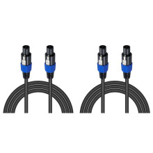 2X Speakon Cable 6ft Professional 18Guage Hane Till Hane Ljudsladd med Vridlås för DJ-Högtalare och Förstärkare