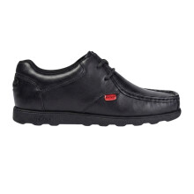 (3 UK, Black) Kickers Childrens/Kids Fragma Leather Lace Up School Shoes
