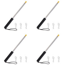 4pcs 9.8Ft Telescopic Flag Pole,Stainless Steel Handheld Portable Extendable Retractable Flagpole with Anti-Slip Grip