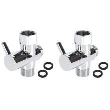 2X Brass Bidet T Adapter Valve 3Way Shut Off Tee Connector for Toilet Bidet Sprayer T Adapter Diaper Adapter 7/8 7/8 1/2