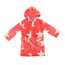 (3-4 Years, Pink/White) Star Baby Girls Stars Fleece Hooded Robe
