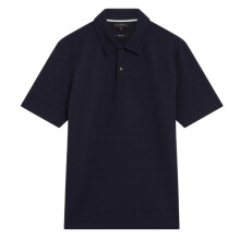 (L, Navy) Ted Baker Mens Textured Collared Polo Shirt