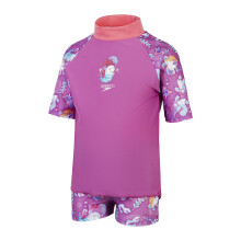 (9-12 Months, Pink) Speedo Girls Sealife Rash Top