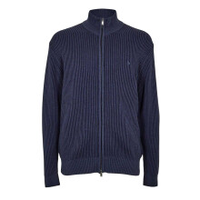 (L, Navy) Burberry Mens Zip Funnel Neck Cardigan