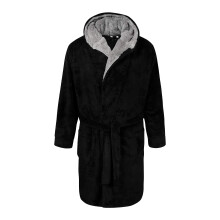 (6XL, Black) Duke Mens D555 Newquay Hooded Kingsize Dressing Gown