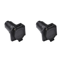 2X 7 Pin RV Blade Trailer Socket Trailer Wiring Harness Connector Heavy Duty 7 Way Vehicle Side Trailer Socket