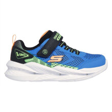 (7 UK Child, Black/Blue) Skechers Boys Meteor Light Up Trainers