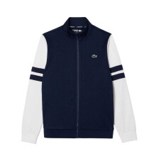 (XS, Navy/White) Lacoste Mens Interlock Full Zip Tennis Sweatshirt