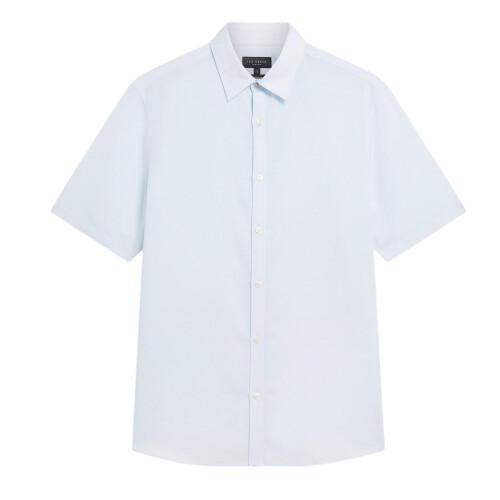 Ted Baker (L, Light Blue) Ted Baker Mens Baker Regular Short-Sleeved Shirt