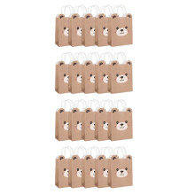 20 Stycken Papperspresentpåse med Björn, Tema Teddybjörn, Födelsedagsfest, Godis- och Kakförpackningspåse, Favoriter, Baby Shower-Tillbehör