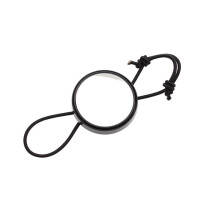 Adjustable Rearview Mirror for Diving with Bungee Rope and Lanyard Black