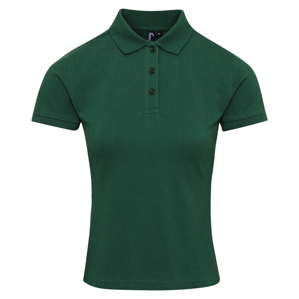 Premier Womens/Ladies Coolchecker Plus Polo Shirt (Bottle Green) - Size X-Large - Image 2