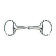 (4.5in, Light Steel) Shires Hollow Mouth Horse Eggbutt Snaffle Bit